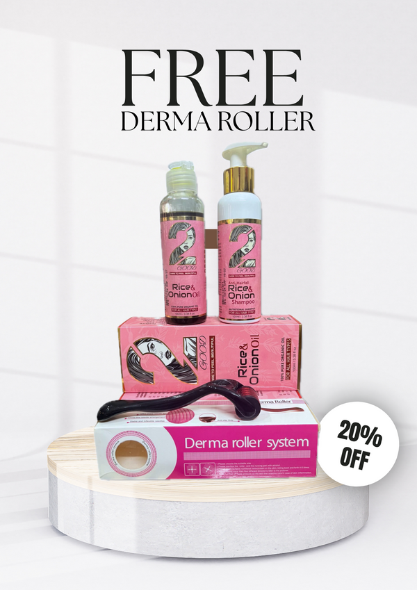 Rice&onion shampoo+oil with free Derma Roller